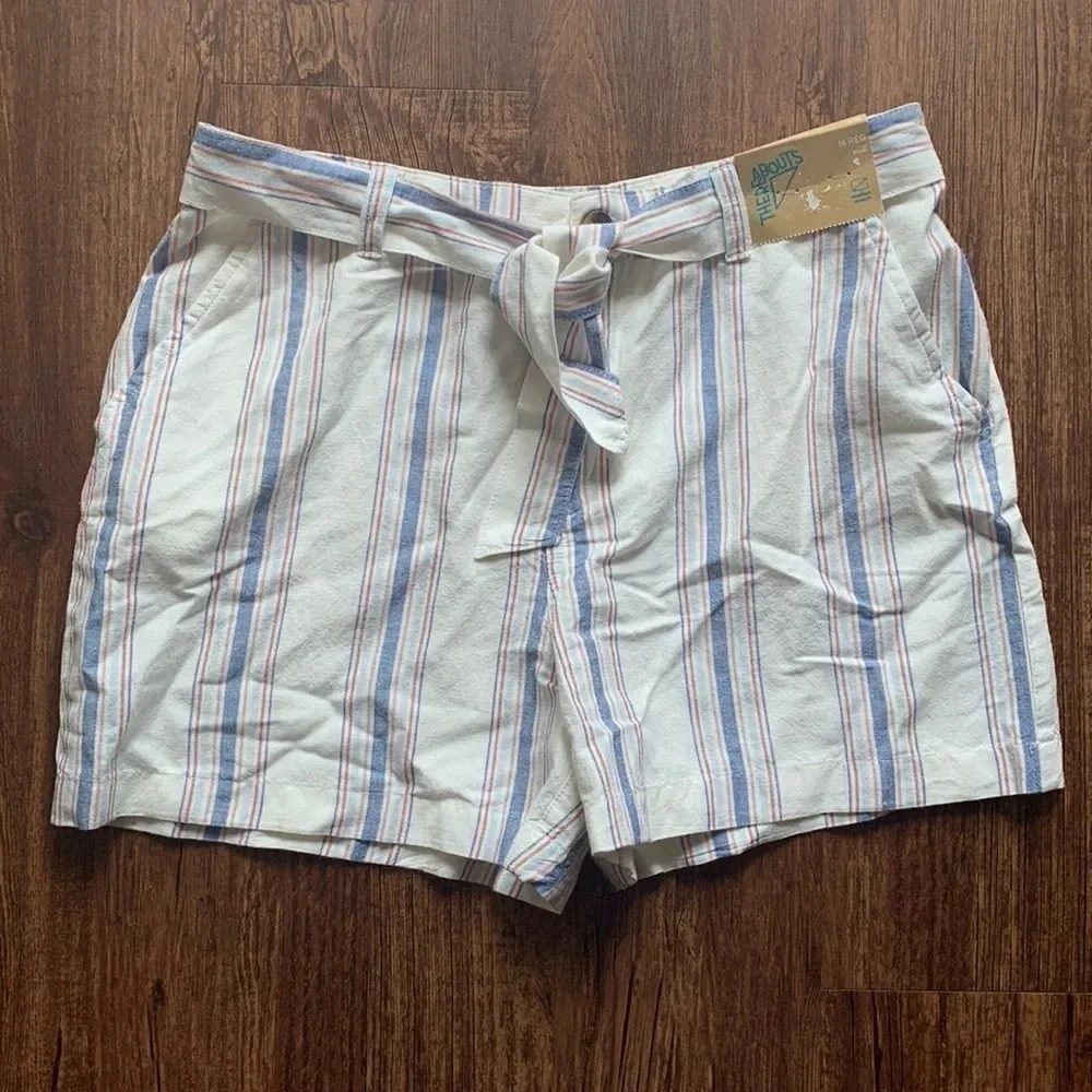 Big Girls Striped Shorts Thereabouts 16 Reg